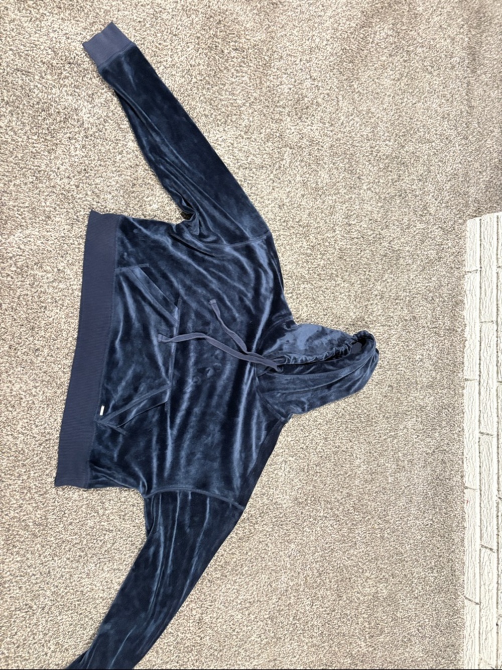 Hollister Velvet Hoodie - Navy Blue
